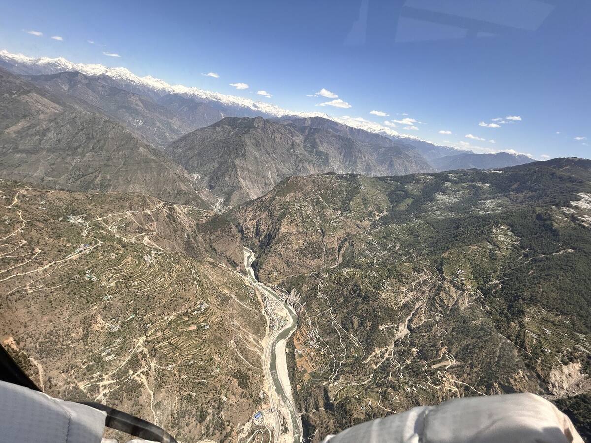 Aerial view of the Sutlej basin in Himachal Pradesh